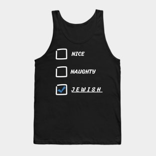 nice naughty jewish 2023 - hanukkah shirts christmas tee and sweater hebrew funny hanukkah gift Tank Top